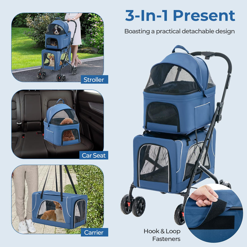 Giantex Double Dog Stroller - Pet Stroller for 2 Dogs