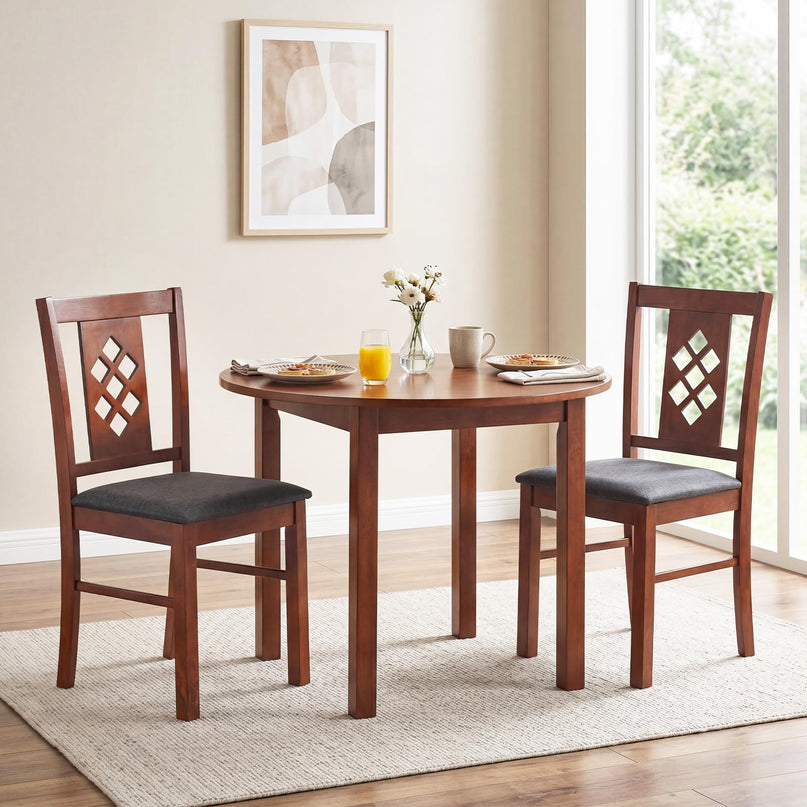 Giantex Wooden Dining Chairs Set of 2/4 with Elegant Diamond Back