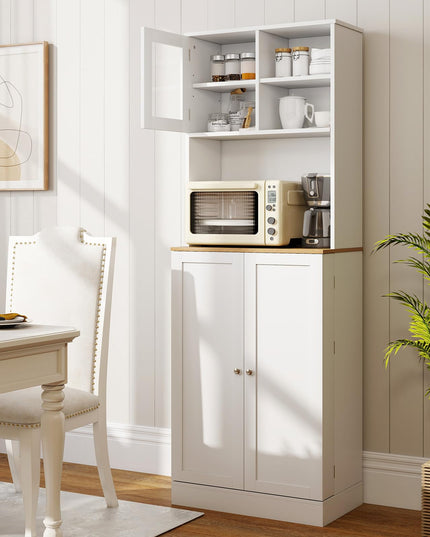 Giantex 67" Tall Pantry Cabinet w/Microwave Countertop