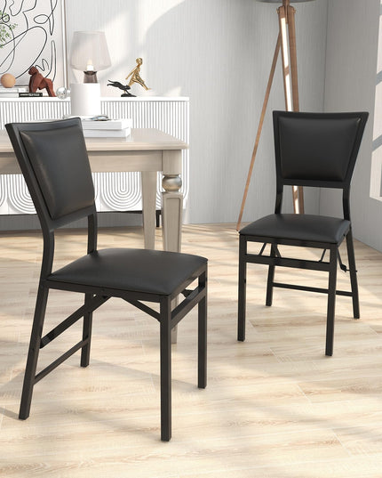 Metal Folding Chair Dining Chairs Home Restaurant Furniture - Giantex