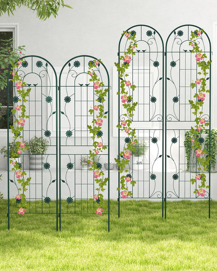 Giantex Garden Trellis, Tall Galvanized Steel Trellis for Climbing Plants