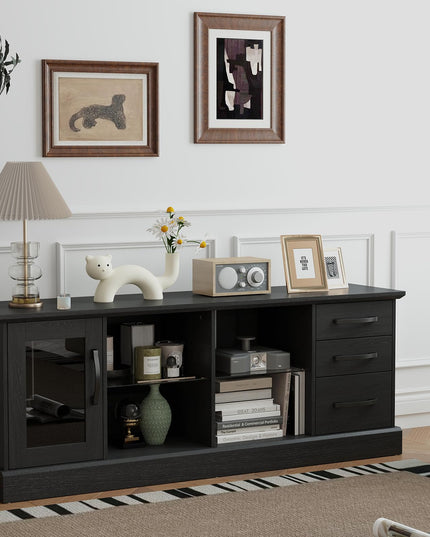 Giantex TV Stand for TVs up to 73”, Entertainment Center w/Cable Management Holes, Drawers