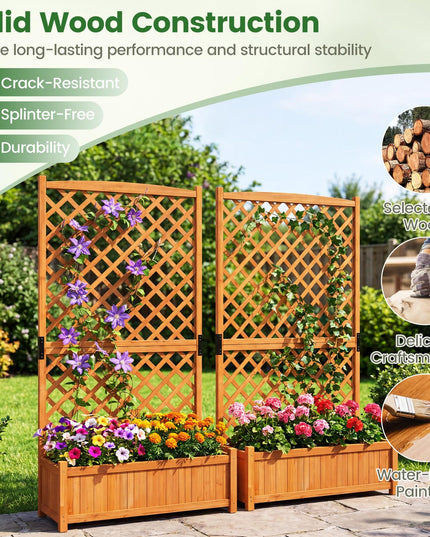 Giantex 71" Raised Garden Bed with Trellis
