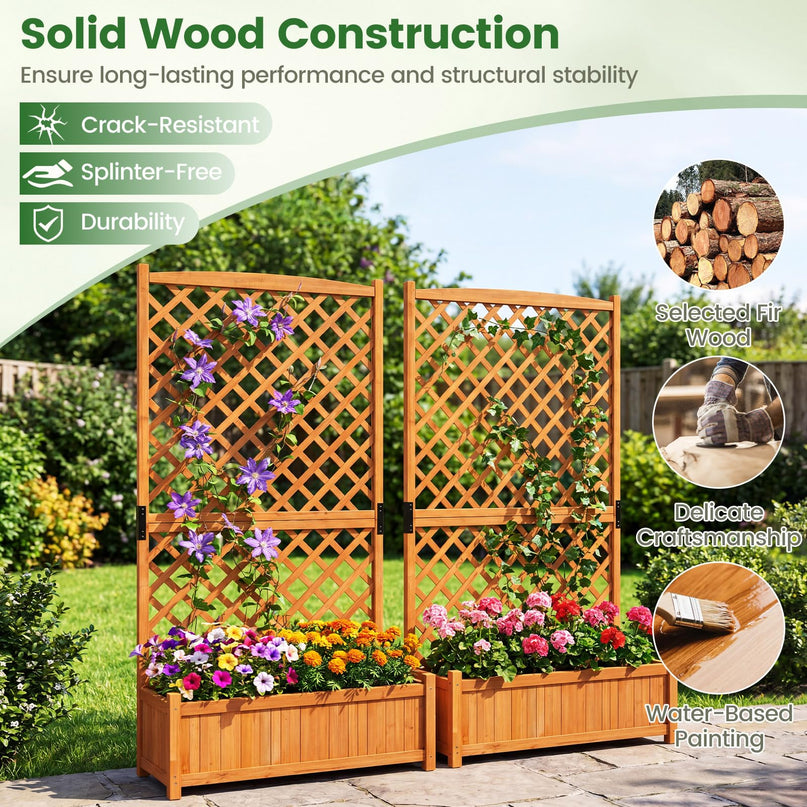 Giantex 71" Raised Garden Bed with Trellis