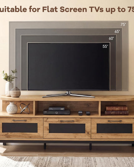 Meuble TV Giantex pour téléviseurs jusqu'à 75 pouces Meuble de divertissement