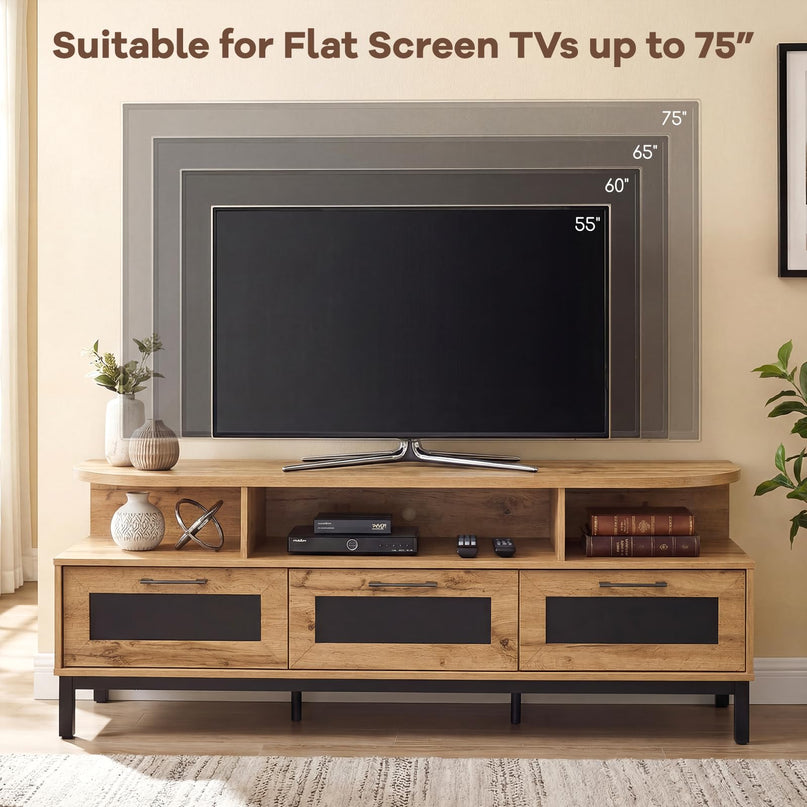 Meuble TV Giantex pour téléviseurs jusqu'à 75 pouces Meuble de divertissement