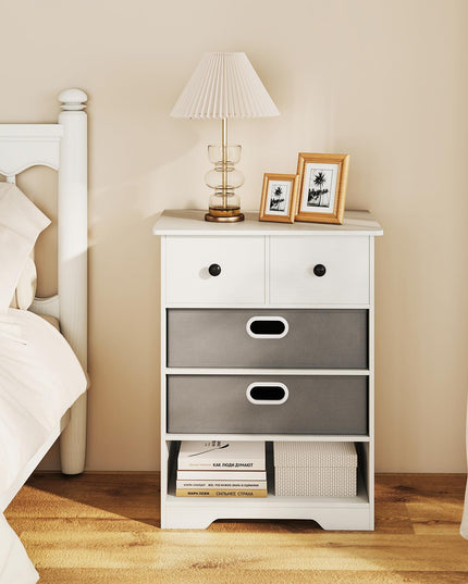 Giantex Nightstand with 4 Storage Drawers for Bedroom Living Room Hallway