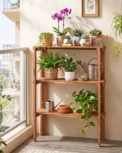 Giantex Foldable Plant Shelf for Garden Patio Balcony
