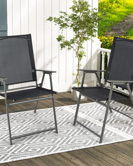 Patio Folding Chairs Set - Giantex