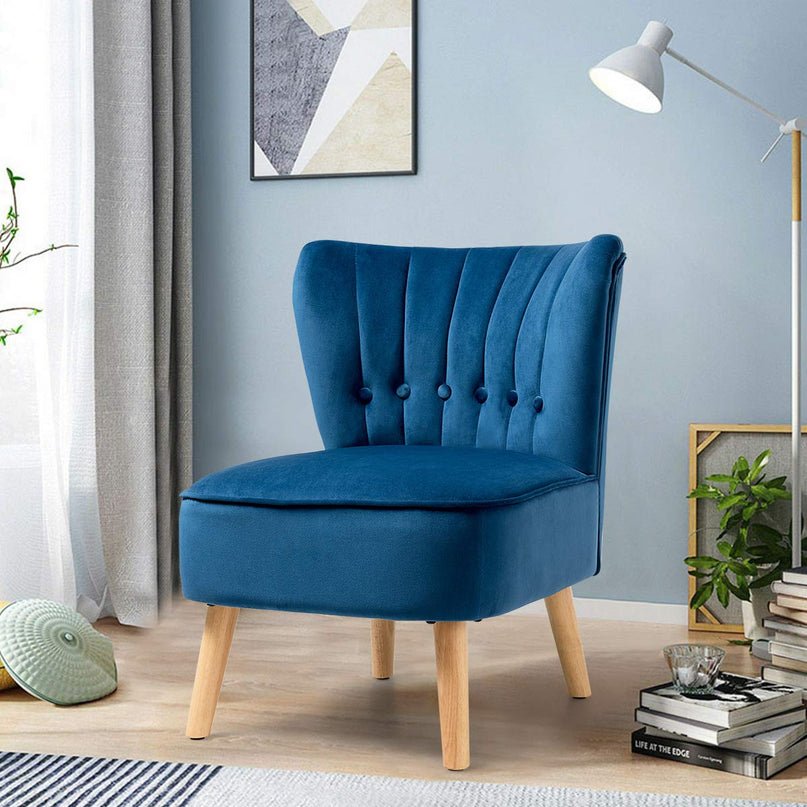 Giantex Small Upholstered Leisure Sofa Chair w/Wood Legs