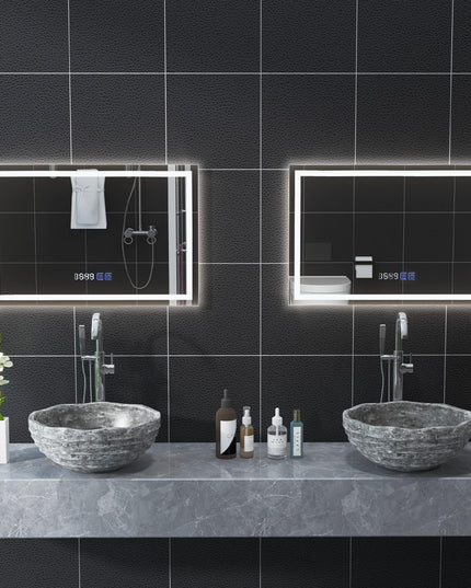 CHARMAID LED Bathroom Mirror - Lighted Vanity Mirror with Front and Backlight, 3 Lighting Colors, Adjustable Brightness