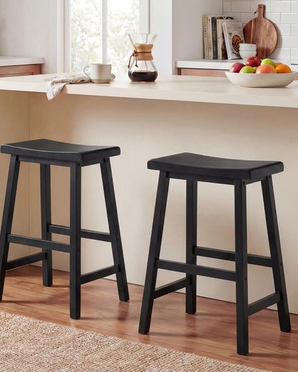 Giantex 24 Inch Counter Saddle Height Bar Stools with Footrest (2/4)