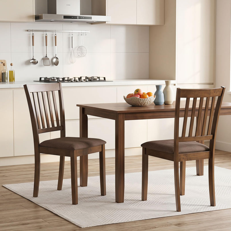 Giantex Wood Slat-Back Design Kitchen Chairs (2/4)