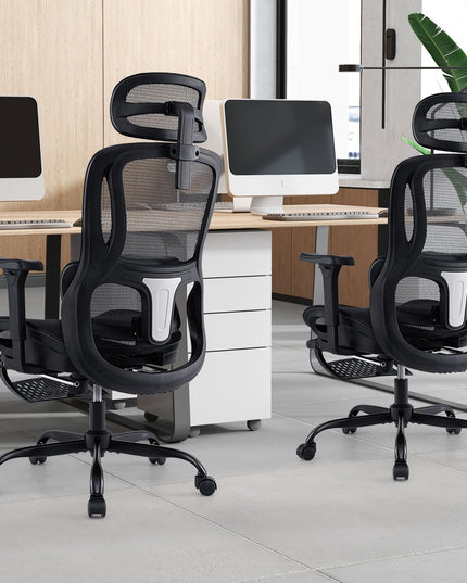 Giantex Ergonomic Desk Chair with Rotating Headrest & Adjustable Lumbar Support
