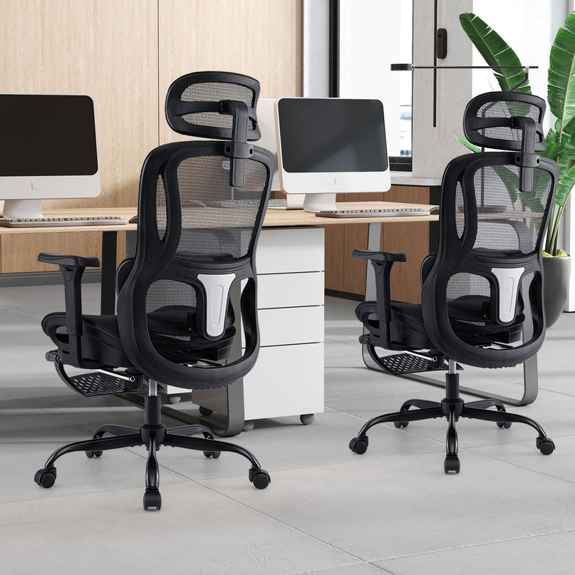 Giantex Ergonomic Desk Chair with Rotating Headrest & Adjustable Lumbar Support