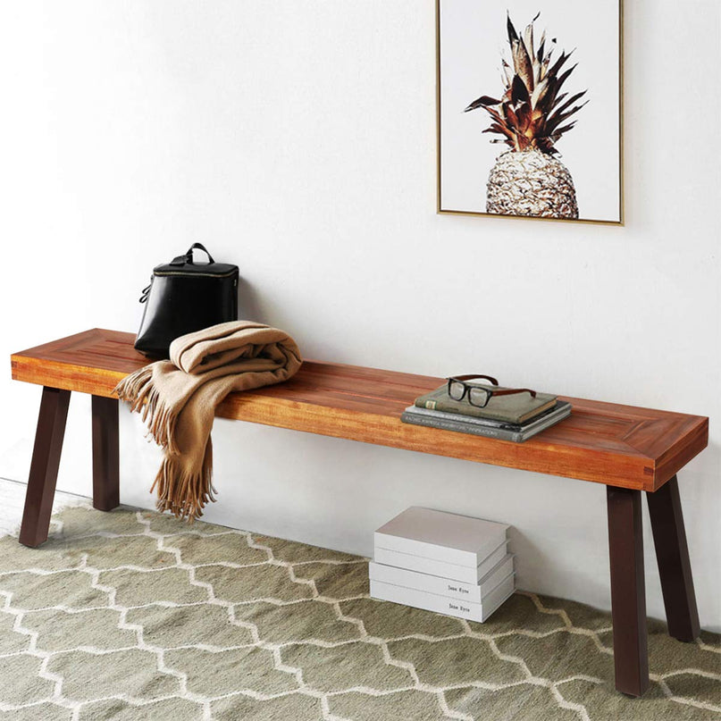 Giantex Outdoor Bench Acacia Wood Patio Seating