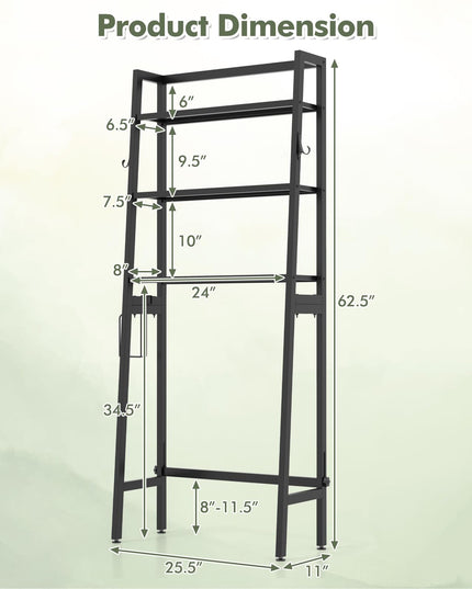 Giantex Over The Toilet Storage Shelf - 3-Tier Freestanding Above Toilet Rack