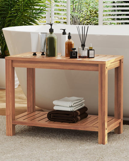 24 Inch Waterproof Bathroom Spa Bathing Seat Foot Rest Entryway Bench
