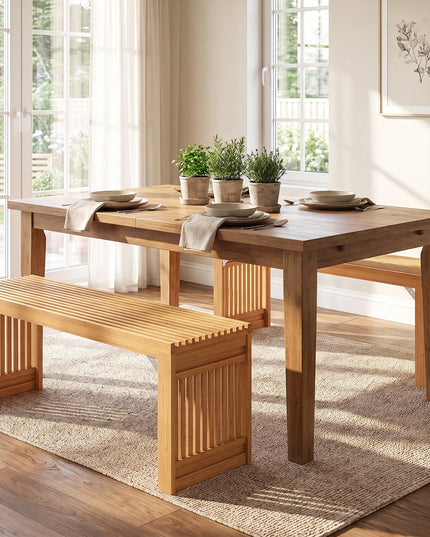 GIANTEX 35.5" Bamboo Dining Bench with Solid Widened Legs (1/2)