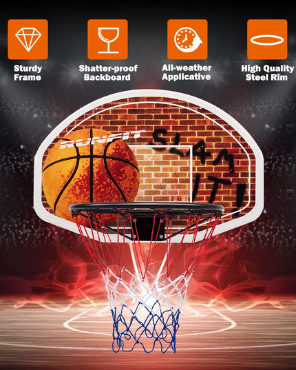 Giantex Basketball Hoop for Door, 29 X 20 Inch Hanging Basketball Board Family Games