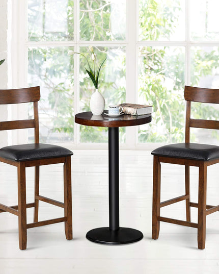 Giantex 25.5-Inch Counter Height Chair with Backrest, Foam-Padded Cushion, Rubber Wood Legs