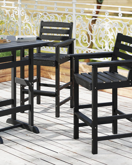Giantex 29” Bar Stools Set of 2/4, HDPE Barstools w/Back, Armrests & Footrests, Max Load 330Lbs