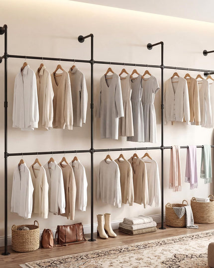 Giantex Industrial Pipe Clothing Rack for Wardrobe Closet