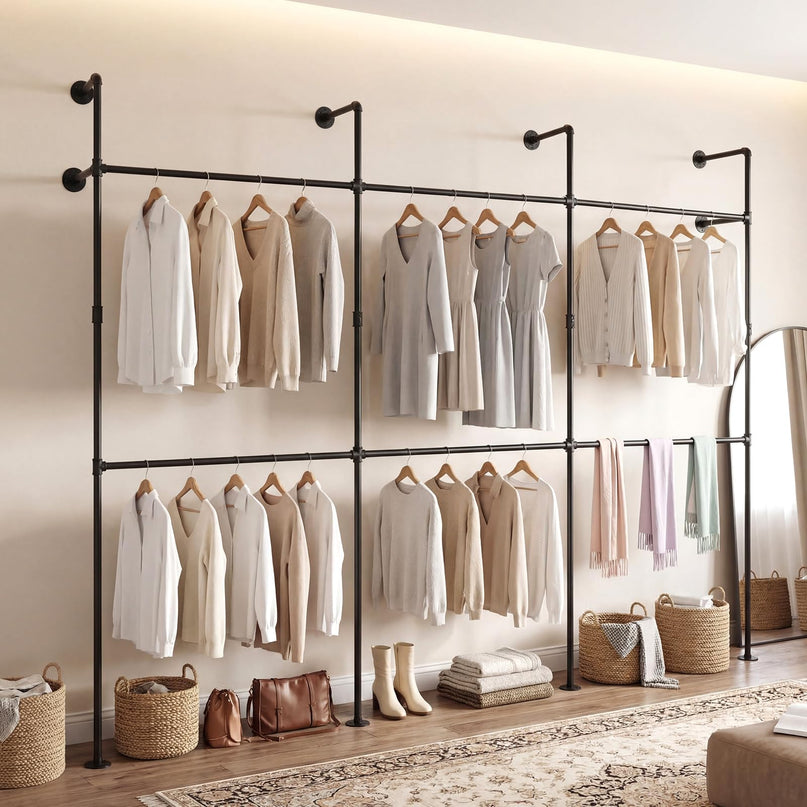 Giantex Industrial Pipe Clothing Rack for Wardrobe Closet