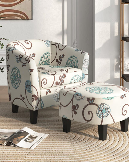 Giantex Small Accent Chair with Ottoman Set