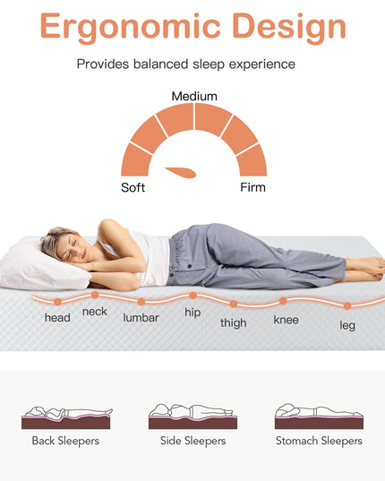 Giantex Full Mattress 8 Inch, Air Foam for Cool Sleep & Spine Protection