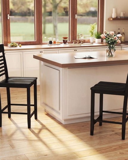 Giantex Lot de 2/4 chaises de salle à manger avec repose-pieds et cadre en bois massif