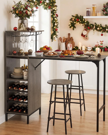 Giantex 3 Pieces Bar Table and Stools Set for Home