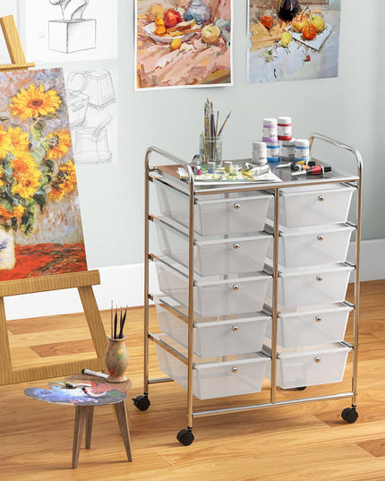 Giantex 10 Drawers Rolling Cart, Classroom Organizers