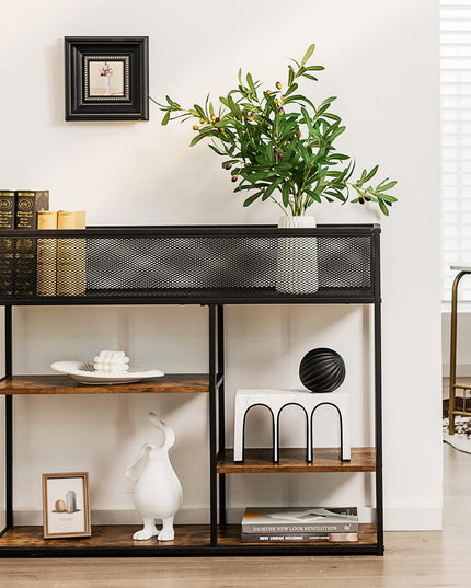 Giantex Hallway Table for Entryway - 4-Tier Console Table for Entryway with Wire Basket