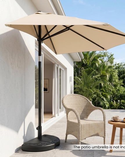 Giantex Half Round Patio Umbrella Base 44 lbs Fillable Half Umbrella Stand