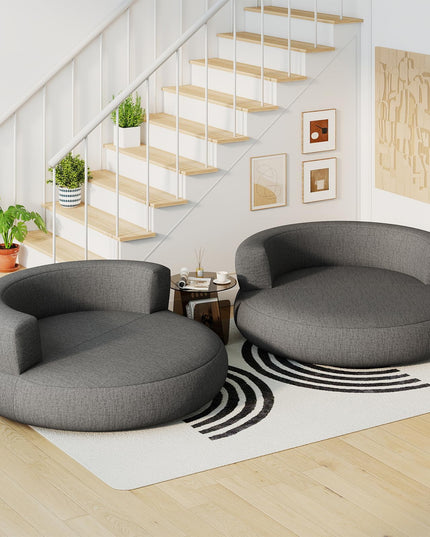 Canapé rond gonflable Giantex avec grande zone de couchage et accoudoirs larges, fauteuil de relaxation.