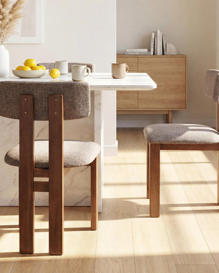 Giantex Upholstered Kitchen Dining Chairs with Curved Backrest