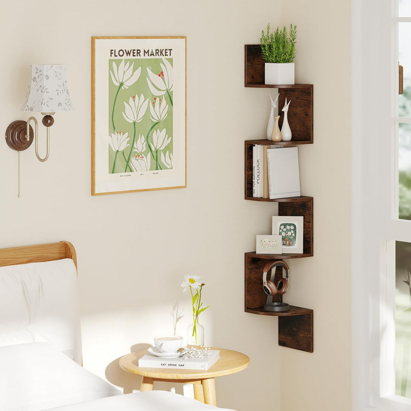 Giantex Corner Shelf Wall Mounted for Living Room