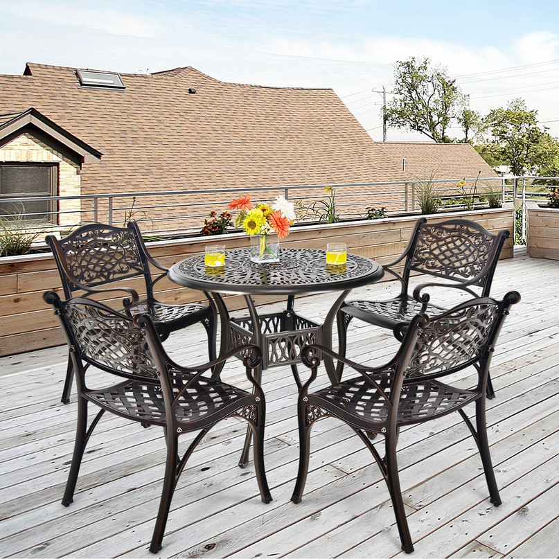 Giantex 5 Piece Cast Aluminum Patio Dining Set