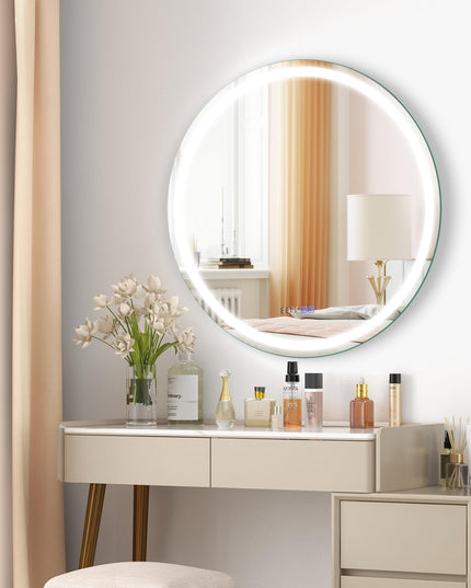 LED Bathroom Mirror - Lighted Vanity Mirror Wall Mounted, Front and Backlight, 3 Lighting Colors