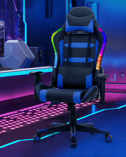 Giantex RGB Gaming Chair, Ergonomic Video Game Chair with Led Light
