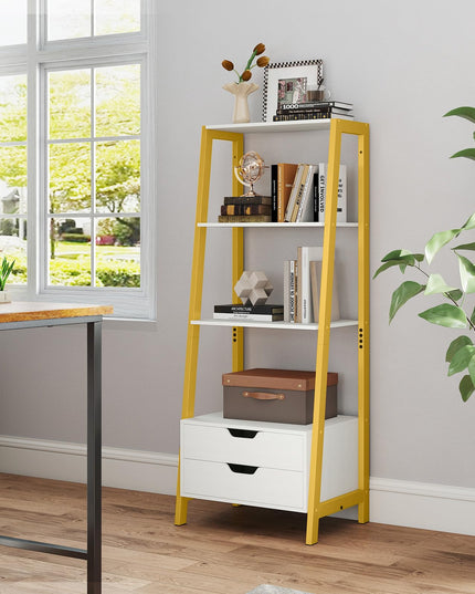 Giantex 4 Tier Bookshelf with 2 Drawers for Study