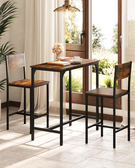 Giantex Bar Table and Chair Set with 2 Counter Height Bar Stools