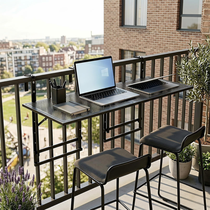 Giantex 48" Balcony Railing Table for Patio & Deck