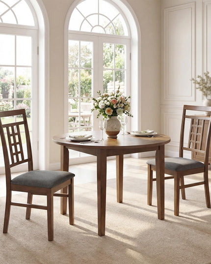 Giantex Farmhouse Kitchen Chairs with Upholstered Cushioned Seat and Lattice Back