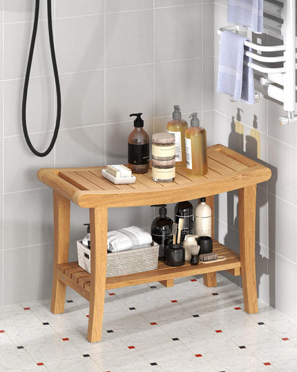 Giantex Teak Wood Shower Bench