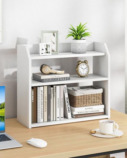 Mini étagère de bureau à 3 niveaux en bois Giantex avec garde-corps surélevés (1/2)