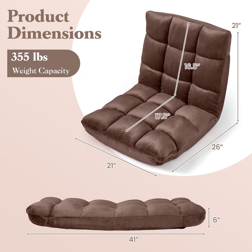 Giantex Folding Floor Chair with Back Support 14 Adjustable Position