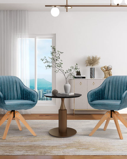 Giantex Swivel Accent Chair for Desk - Set of 2 Armchair Without Wheel