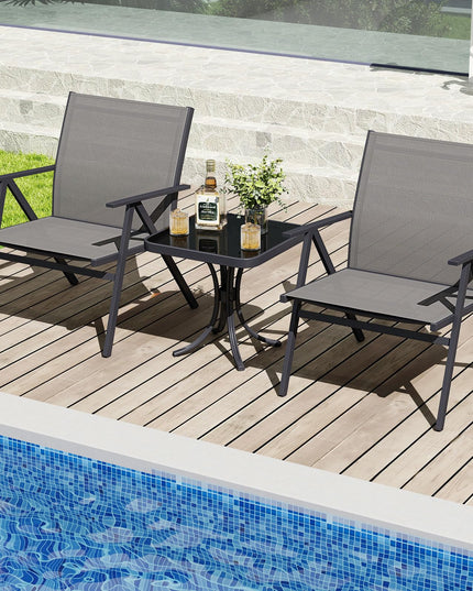 Giantex Patio Chairs Set of 2 w/Sturdy Metal Frame & Breathable Seat Back